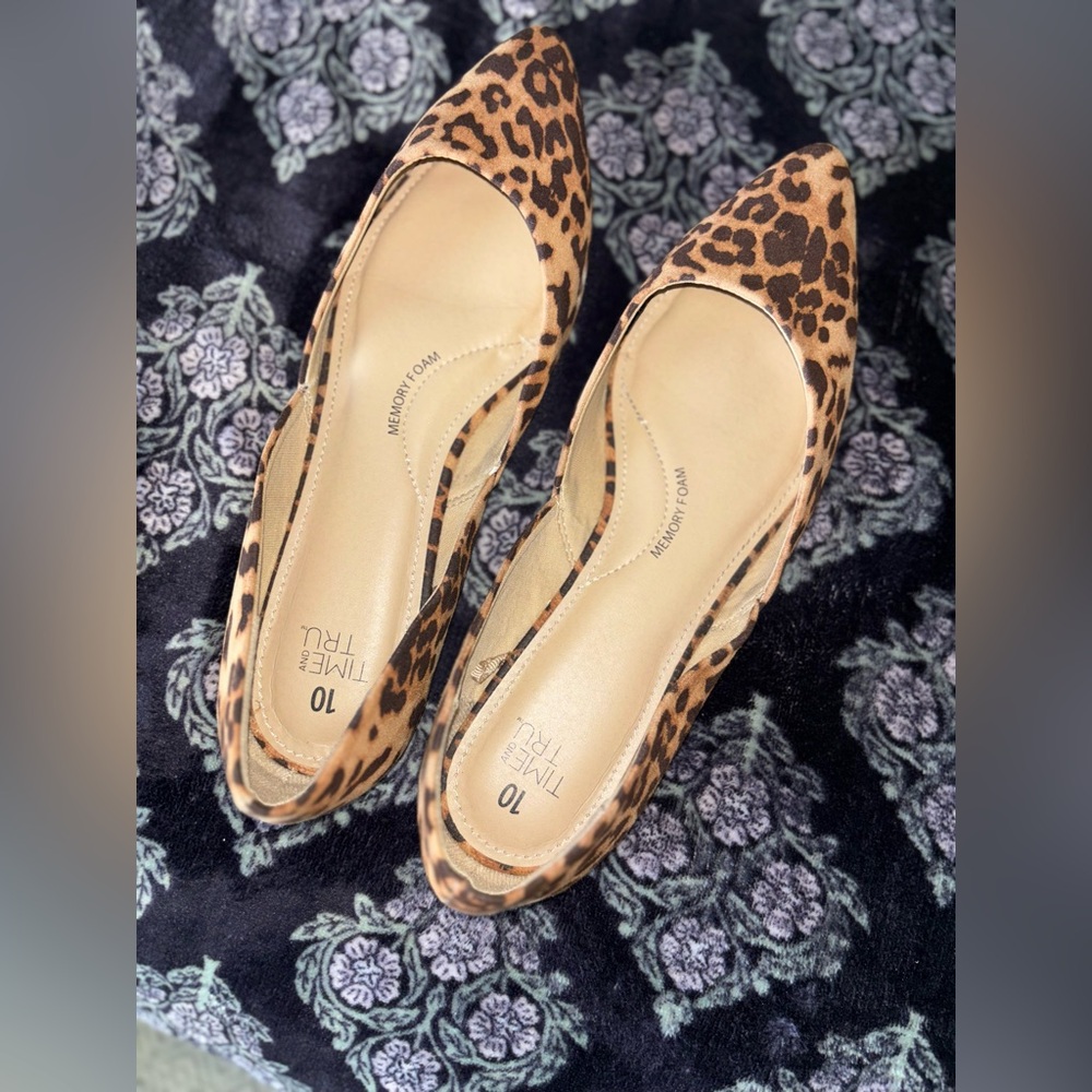 Time and Tru Animal Print Flats